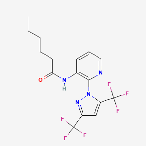 N-[2-[3,5-bis(trifluoromethyl)pyrazol-1-yl]pyridin-3-yl]hexanamide
