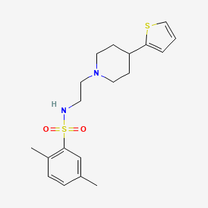 molecular formula C19H26N2O2S2 B2836239 2,5-dimethyl-N-(2-(4-(thiophen-2-yl)piperidin-1-yl)ethyl)benzenesulfonamide CAS No. 1428352-93-5