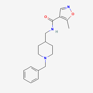 molecular formula C18H23N3O2 B2836247 N-((1-benzylpiperidin-4-yl)methyl)-5-methylisoxazole-4-carboxamide CAS No. 1448027-00-6