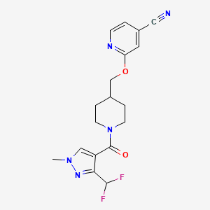 2-[[1-[3-(Difluoromethyl)-1-methylpyrazole-4-carbonyl]piperidin-4-yl]methoxy]pyridine-4-carbonitrile