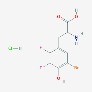 molecular formula C9H9BrClF2NO3 B2836257 2-Amino-3-(5-bromo-2,3-difluoro-4-hydroxyphenyl)propanoic acid hydrochloride CAS No. 2173997-17-4