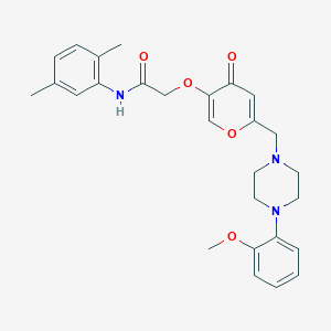 molecular formula C27H31N3O5 B2836259 N-(2,5-dimethylphenyl)-2-((6-((4-(2-methoxyphenyl)piperazin-1-yl)methyl)-4-oxo-4H-pyran-3-yl)oxy)acetamide CAS No. 903330-60-9