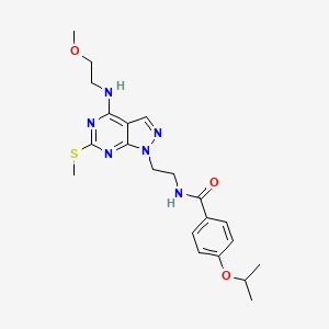 4-isopropoxy-N-(2-(4-((2-methoxyethyl)amino)-6-(methylthio)-1H-pyrazolo[3,4-d]pyrimidin-1-yl)ethyl)benzamide