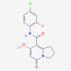 N-(4-chloro-2-fluorophenyl)-7-methoxy-5-oxo-1,2,3,5-tetrahydroindolizine-8-carboxamide