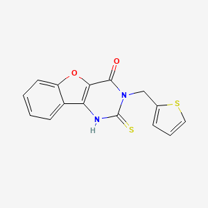 3-(thiophen-2-ylmethyl)-2-thioxo-2,3-dihydrobenzofuro[3,2-d]pyrimidin-4(1H)-one