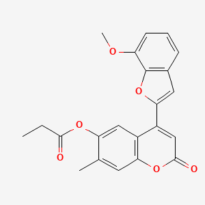 4-(7-methoxy-1-benzofuran-2-yl)-7-methyl-2-oxo-2H-chromen-6-yl propanoate