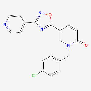 molecular formula C19H13ClN4O2 B2836288 1-(4-chlorobenzyl)-5-[3-(4-pyridinyl)-1,2,4-oxadiazol-5-yl]-2(1H)-pyridinone CAS No. 477858-10-9