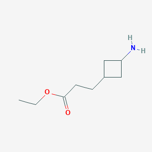molecular formula C9H17NO2 B2836308 Ethyl 3-(3-aminocyclobutyl)propanoate CAS No. 2248366-62-1
