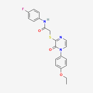 2-[4-(4-ethoxyphenyl)-3-oxopyrazin-2-yl]sulfanyl-N-(4-fluorophenyl)acetamide