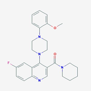 (6-Fluoro-4-(4-(2-methoxyphenyl)piperazin-1-yl)quinolin-3-yl)(piperidin-1-yl)methanone