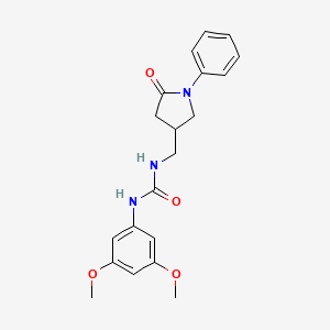 molecular formula C20H23N3O4 B2836318 1-(3,5-Dimethoxyphenyl)-3-((5-oxo-1-phenylpyrrolidin-3-yl)methyl)urea CAS No. 954610-36-7