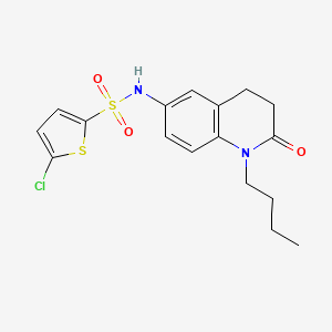 molecular formula C17H19ClN2O3S2 B2836332 N-(1-butyl-2-oxo-1,2,3,4-tetrahydroquinolin-6-yl)-5-chlorothiophene-2-sulfonamide CAS No. 941992-29-6