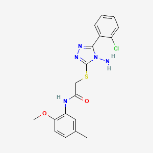 molecular formula C18H18ClN5O2S B2836333 2-{[4-氨基-5-(2-氯苯基)-4H-1,2,4-三唑-3-基]硫代}-N-(2-甲氧基-5-甲基苯基)乙酰胺 CAS No. 880802-41-5