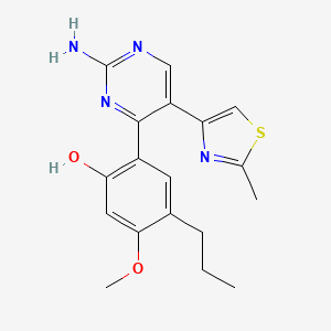 2-(2-Amino-5-(2-methylthiazol-4-yl)pyrimidin-4-yl)-5-methoxy-4-propylphenol