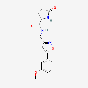 N-((5-(3-methoxyphenyl)isoxazol-3-yl)methyl)-5-oxopyrrolidine-2-carboxamide