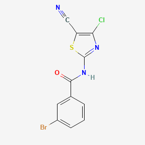 molecular formula C11H5BrClN3OS B2836361 3-bromo-N-(4-chloro-5-cyano-1,3-thiazol-2-yl)benzamide CAS No. 866154-03-2