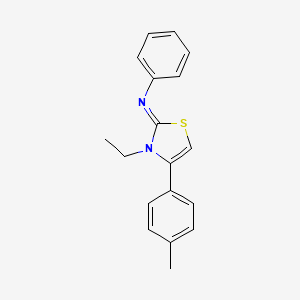 molecular formula C18H18N2S B2836367 (Z)-N-(3-ethyl-4-(p-tolyl)thiazol-2(3H)-ylidene)aniline CAS No. 1829540-77-3
