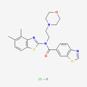 molecular formula C23H25ClN4O2S2 B2836383 N-(4,5-dimethylbenzo[d]thiazol-2-yl)-N-(2-morpholinoethyl)benzo[d]thiazole-6-carboxamide hydrochloride CAS No. 1216527-83-1