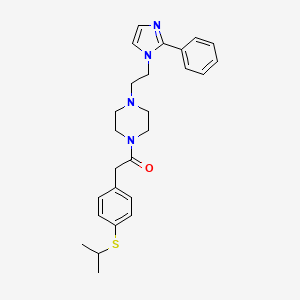 molecular formula C26H32N4OS B2836390 2-(4-(isopropylthio)phenyl)-1-(4-(2-(2-phenyl-1H-imidazol-1-yl)ethyl)piperazin-1-yl)ethanone CAS No. 1421531-41-0