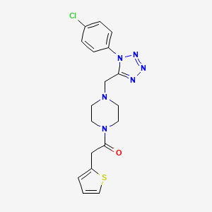 1-(4-((1-(4-chlorophenyl)-1H-tetrazol-5-yl)methyl)piperazin-1-yl)-2-(thiophen-2-yl)ethanone