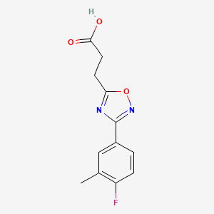 molecular formula C12H11FN2O3 B2836396 3-[3-(4-Fluoro-3-methylphenyl)-1,2,4-oxadiazol-5-yl]propanoic acid CAS No. 937620-39-8