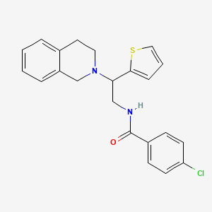 4-chloro-N-(2-(3,4-dihydroisoquinolin-2(1H)-yl)-2-(thiophen-2-yl)ethyl)benzamide