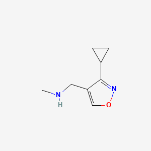 molecular formula C8H12N2O B2836405 1-(3-Cyclopropyl-1,2-oxazol-4-yl)-N-methylmethanamine CAS No. 1502113-54-3