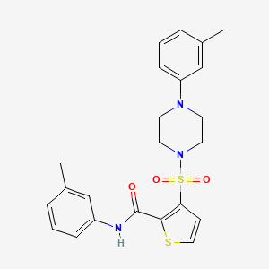 molecular formula C23H25N3O3S2 B2836407 N-(3-甲基苯基)-3-{[4-(3-甲基苯基)哌嗪-1-基]磺酰}噻吩-2-基羧酰胺 CAS No. 1207036-89-2