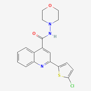molecular formula C18H16ClN3O2S B2836411 2-(5-chlorothiophen-2-yl)-N-(morpholin-4-yl)quinoline-4-carboxamide CAS No. 353781-93-8