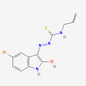 molecular formula C12H11BrN4OS B2836415 N-allyl-2-(5-bromo-2-oxo-1,2-dihydro-3H-indol-3-yliden)-1-hydrazinecarbothioamide CAS No. 210487-34-6