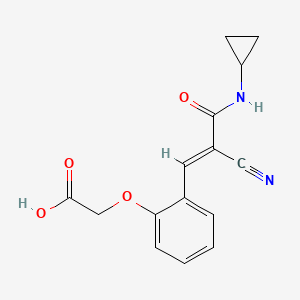 molecular formula C15H14N2O4 B2836418 2-[2-[(E)-2-cyano-3-(cyclopropylamino)-3-oxoprop-1-enyl]phenoxy]acetic acid CAS No. 1054478-64-6