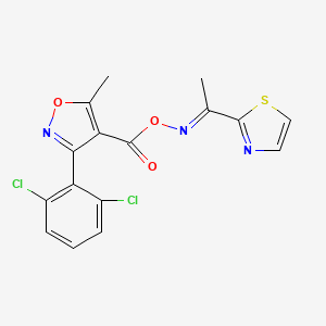 3-(2,6-dichlorophenyl)-5-methyl-4-[({[(E)-1-(1,3-thiazol-2-yl)ethylidene]amino}oxy)carbonyl]isoxazole