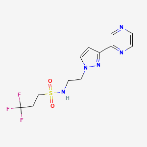3,3,3-trifluoro-N-(2-(3-(pyrazin-2-yl)-1H-pyrazol-1-yl)ethyl)propane-1-sulfonamide