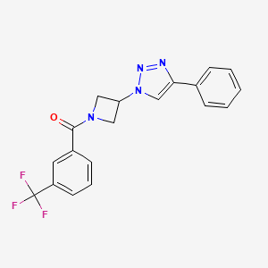 molecular formula C19H15F3N4O B2836453 (3-(4-phenyl-1H-1,2,3-triazol-1-yl)azetidin-1-yl)(3-(trifluoromethyl)phenyl)methanone CAS No. 2034311-18-5