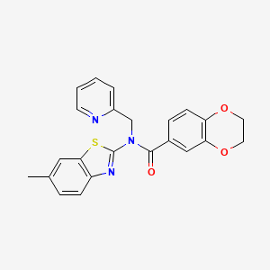 molecular formula C23H19N3O3S B2836458 N-(6-甲基苯并[d]噻唑-2-基)-N-(吡啶-2-基甲基)-2,3-二氢苯并[b][1,4]二噁烷-6-甲酰胺 CAS No. 899964-50-2