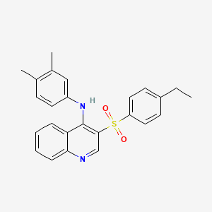 molecular formula C25H24N2O2S B2836462 N-(3,4-二甲基苯基)-3-((4-乙基苯基)磺酰基)喹啉-4-胺 CAS No. 899356-37-7