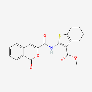 molecular formula C20H17NO5S B2836464 methyl 2-{[(1-oxo-1H-isochromen-3-yl)carbonyl]amino}-4,5,6,7-tetrahydro-1-benzothiophene-3-carboxylate CAS No. 853891-53-9
