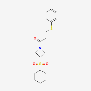 1-(3-(Cyclohexylsulfonyl)azetidin-1-yl)-3-(phenylthio)propan-1-one