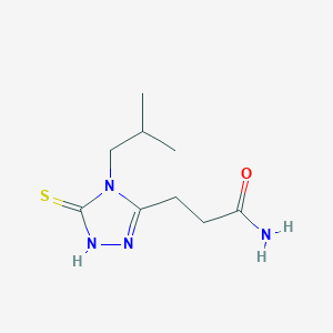 molecular formula C9H16N4OS B2836486 3-[4-(2-methylpropyl)-5-sulfanyl-4H-1,2,4-triazol-3-yl]propanamide CAS No. 853723-92-9