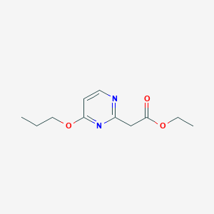 molecular formula C11H16N2O3 B2836491 Ethyl 2-(4-propoxypyrimidin-2-yl)acetate CAS No. 1955514-89-2