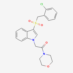 2-(3-((2-chlorobenzyl)sulfonyl)-1H-indol-1-yl)-1-morpholinoethanone