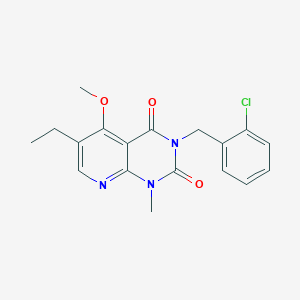 molecular formula C18H18ClN3O3 B2836503 3-(2-氯苯甲基)-6-乙基-5-甲氧基-1-甲基吡啶并[2,3-d]嘧啶-2,4(1H,3H)-二酮 CAS No. 941897-89-8