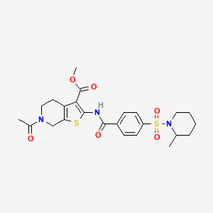 methyl 6-acetyl-2-[[4-(2-methylpiperidin-1-yl)sulfonylbenzoyl]amino]-5,7-dihydro-4H-thieno[2,3-c]pyridine-3-carboxylate