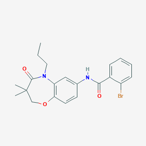 molecular formula C21H23BrN2O3 B2836513 2-溴-N-(3,3-二甲基-4-氧代-5-丙基-2,3,4,5-四氢苯并[b][1,4]噁唑-7-基)苯甲酰胺 CAS No. 921792-17-8