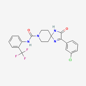 molecular formula C21H18ClF3N4O2 B2836517 2-(3-氯苯基)-3-氧代-N-(2-(三氟甲基)苯基)-1,4,8-三唑螺[4.5]癸-1-烯-8-羧酰胺 CAS No. 1184969-96-7