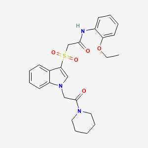 N-(2-ethoxyphenyl)-2-((1-(2-oxo-2-(piperidin-1-yl)ethyl)-1H-indol-3-yl)sulfonyl)acetamide