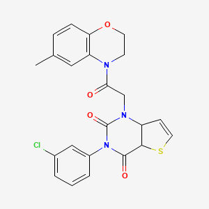 molecular formula C23H18ClN3O4S B2836524 3-(3-氯苯基)-1-[2-(6-甲基-3,4-二氢-2H-1,4-苯并噁嗪-4-基)-2-氧代乙基]-1H,2H,3H,4H-噻吩并[3,2-d]嘧啶-2,4-二酮 CAS No. 1260998-20-6