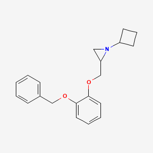 molecular formula C20H23NO2 B2836526 1-Cyclobutyl-2-[(2-phenylmethoxyphenoxy)methyl]aziridine CAS No. 2418719-99-8