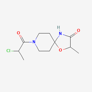 molecular formula C11H17ClN2O3 B2836533 8-(2-Chloropropanoyl)-2-methyl-1-oxa-4,8-diazaspiro[4.5]decan-3-one CAS No. 2411201-64-2