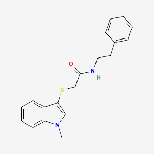 2-((1-methyl-1H-indol-3-yl)thio)-N-phenethylacetamide
